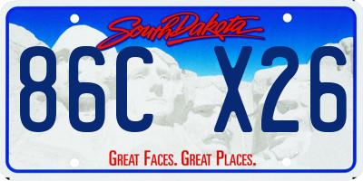 SD license plate 86CX26
