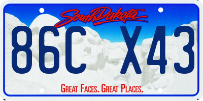 SD license plate 86CX43