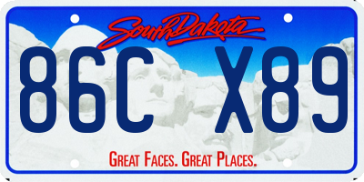SD license plate 86CX89