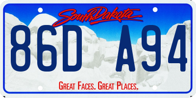 SD license plate 86DA94