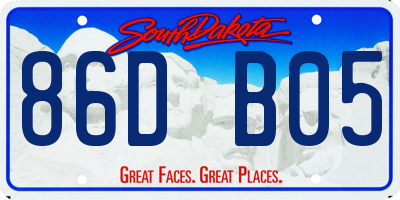 SD license plate 86DB05