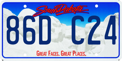 SD license plate 86DC24