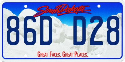 SD license plate 86DD28