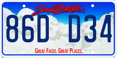 SD license plate 86DD34