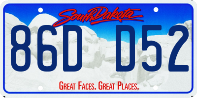 SD license plate 86DD52