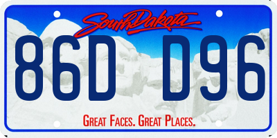 SD license plate 86DD96