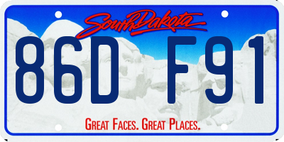 SD license plate 86DF91