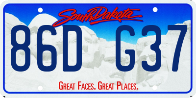 SD license plate 86DG37