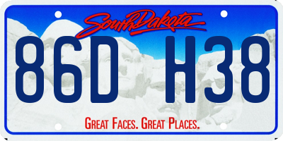 SD license plate 86DH38