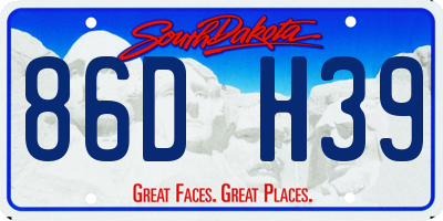 SD license plate 86DH39
