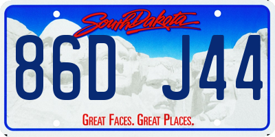 SD license plate 86DJ44
