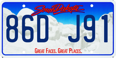 SD license plate 86DJ91