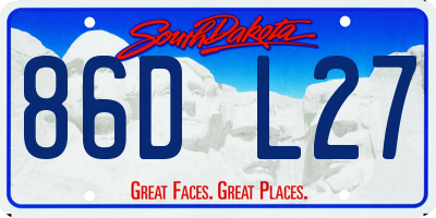 SD license plate 86DL27