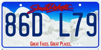 SD license plate 86DL79