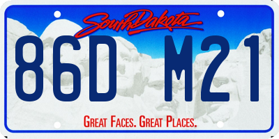 SD license plate 86DM21
