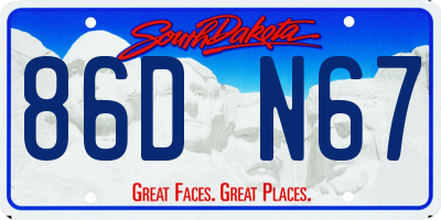 SD license plate 86DN67