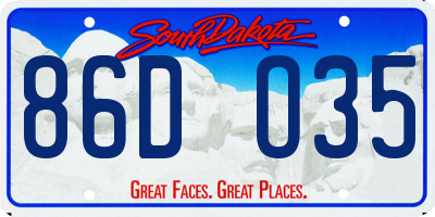 SD license plate 86DO35
