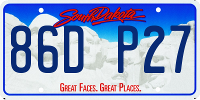 SD license plate 86DP27