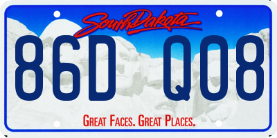 SD license plate 86DQ08