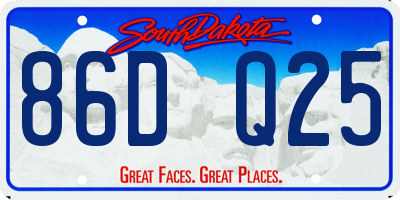 SD license plate 86DQ25