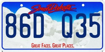 SD license plate 86DQ35