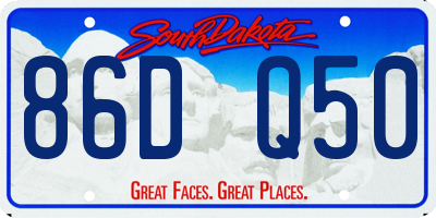 SD license plate 86DQ50