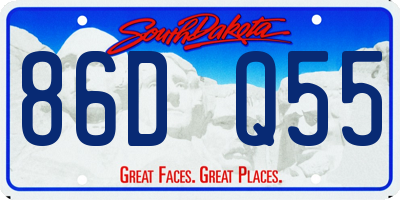 SD license plate 86DQ55