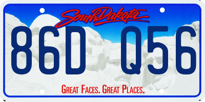 SD license plate 86DQ56