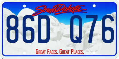 SD license plate 86DQ76