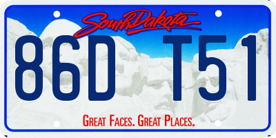SD license plate 86DT51