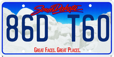 SD license plate 86DT60