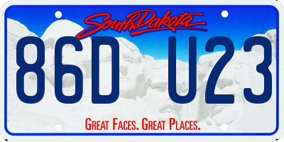 SD license plate 86DU23