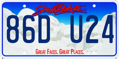 SD license plate 86DU24