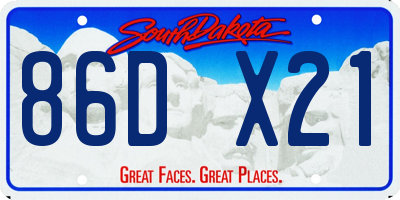 SD license plate 86DX21