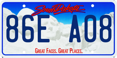 SD license plate 86EA08