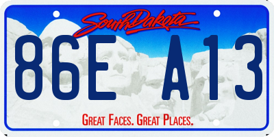 SD license plate 86EA13