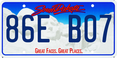SD license plate 86EB07