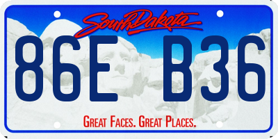 SD license plate 86EB36