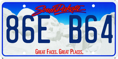 SD license plate 86EB64