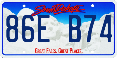 SD license plate 86EB74