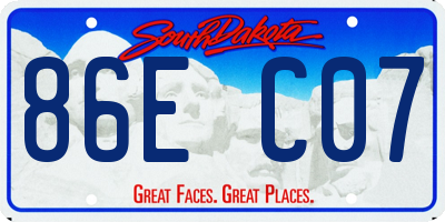 SD license plate 86EC07