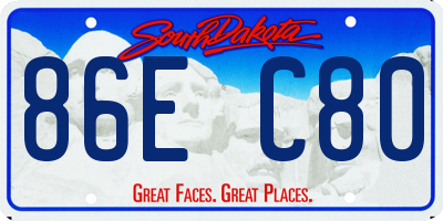 SD license plate 86EC80