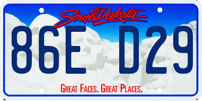 SD license plate 86ED29