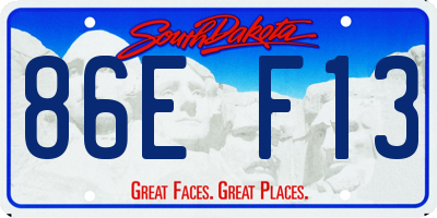 SD license plate 86EF13