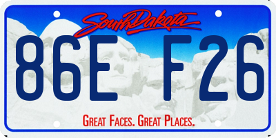 SD license plate 86EF26