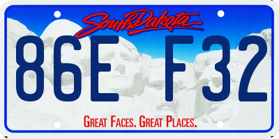 SD license plate 86EF32
