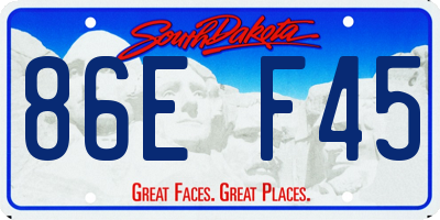 SD license plate 86EF45