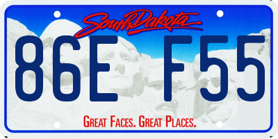 SD license plate 86EF55