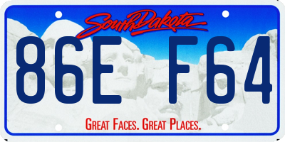 SD license plate 86EF64