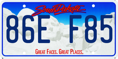SD license plate 86EF85